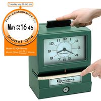 Acroprint 011070413 Model 125 Analog Manual Print Time Clock with Month/Date/0-23 Hours/Minutes