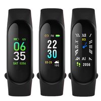 indigi M3 Fitness Tracker SmartWatch [Dynamic Heart Rate Monitor + LED Display + Health Sport Activity Tracker] + SMS Alerts (Black)