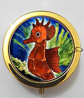 BlackKey Seahorse 3-Compartment Decorative Pocket Gift Box Case Organizer for Pill, Color 2 -2208