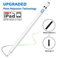 MoKo Active Stylus Pen with Case, [Palm Rejection] 2 in 1 Rechargeable Fine Point Tip Capacitive Digital Pencil Compatible Apple iPad 10.2/Mini 5/iPad Air 3 2019, iPad Pro 11/12.9, iPad 9.7 2018-White