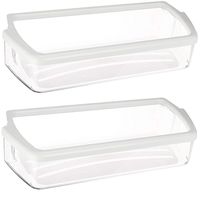 Kitchen Basics 101 W10321304 Replacement for Whirlpool Clear Door Bin with White Band on top 2 pack