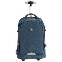 WEISHENGDA 18 inches Travel Wheeled Rolling Backpack for Business Adults and College Books Bag, Light Blue