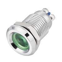 uxcell LED Indicator Light 12V 12mm Green Metal Shell Pilot Custom Dash Signal Lamp Concave Head