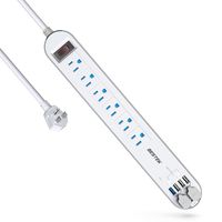 Quick Charge 3.0 USB Power Strip, BESTEK Surge Protector with 15A 125V 6-Outlet, 5V 6A 4 Smart USB Charging Ports, Long Bars 6Ft Heavy Duty Extension Power Cords, 500J, FCC ETL Listed