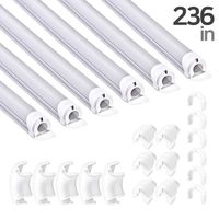 236 Inch Soft PVC Cord Raceway Kit, Declu - Cable Deco Plus, Flexible Channel for Easy Cutting and Install, On-Wall Organizer to Cover and Hide Tv Wire (Medium, Light-Gray Tube (White Connector))