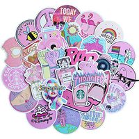 Cute Pink Vsco Stickers for Water Bottle[53pcs] Ins Pop Big Decals for Laptop Phone Tumbler Hydro Flask Car Computer Guitar Ceiling Wall Helmet Skateboard Luggage Bike Bumper Waterproof, Gift for Teen