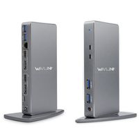 WAVLINK USB 3.0 & USB C Ultra HD/5K Universal Docking Station, Dual 4K Video Display with 2xDisplay Port, 2xHDMI, Gigabit Ethernet,4 USB 3.0 Port, 2 Type C-PD Function Not Supported