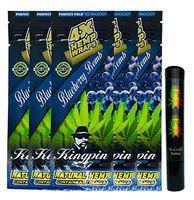Herb Airtight Tube Pocket Protector with Kingpin Blueberry Bomb Hemp Wraps 5 Count DC Crafts Nation- Rasta Skull