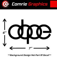 Comrie Graphics Dope Audi Logo Sticker Decal #DL1 for A3 A4 A5 A6 A8 Allroad S4 S5 S6 S7 RS 3 4 5 7 TT R8 Q3 Q5 SQ5 Q7 Car SUV (Black)