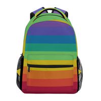 Backpacks Striped Rainbow College School Book Bag Travel Hiking Camping Daypack