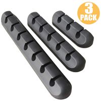 Cable Clips Cord Wire Management Clips (3 Packs) Self Adhesive Hooks Cords Organizer for Home Office Wire Holder System for Power Cords USB Charging Cables Mouse Cable Pc Cables 3,5,7 Slots (Black)