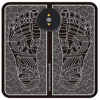 EMS Foot Massager Mat Electric Massage Machine - Aooeou Portable Pad Muscle Stimulatior Promoting Blood Circulation Device - Feet Massage Pain Relief Body Therapy Cushion,Black