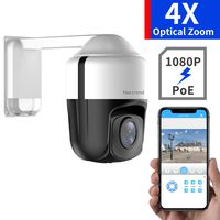 1080P PTZ Camera, NexTrend 3.5Inch Mini PTZ Security Camera with PoE+, 4X Optical Zoom 150ft Night Vision with Audio Monitoring, PoE+ PTZ Outdoor Security Camera, Easy Install&Control Auto Focus