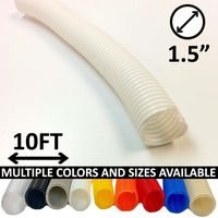 Electriduct 1.5" Split Wire Loom Tubing Polyethylene Flexible Conduit (1.5 Inch ID) - White - 10 Feet