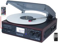 Boytone BT-19DJM-C 3-speed Turntable, 2 Built in Speakers Large Digital Display AM/FM, Cassette, USB/SD/AUX/MP3, Recorder & WMA Playback /Recorder & Headphone Jack + Remote Control