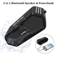 SHARKS Box Portable Bluetooth Speaker with Power Bank, Waterproof Speaker Loud Stereo Sound, 66-Foot Bluetooth Range, Built-in Mic, Dual-Driver Rich Bass
