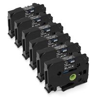 Unistar Compatible P Touch Label White on Black TZe Tape 12mm 0.47" Laminated TZe-335 Replacement of Label Maker PT-D210 PT-H100 PTD400AD PT-P700 PTD600 PT-1230PC Labeler, 6-Pack