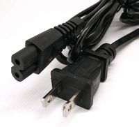 HONEYSEW 4.6Ft 2 Prong Ac Wall Cable 2 Slot Power Cord for Led LCD Tv Samsung Lg Sharp Canon Pixma Hp Brother Epson Lexmark Printer Ps2 Ps3 Slim Ps4 Apple TV Dell Sony Asus Toshiba