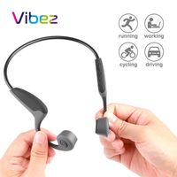 Vibez Open-Ear Wireless Bone Conduction Headphones | Wireless Bluetooth 5.0 Connectivity | Sweat Resistant Sports Headphones - Gray