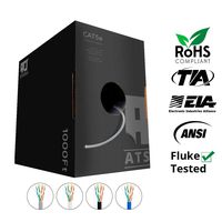 350MHz CAT5E Plenum 1000FT 24AWG Solid Network Cable UTP (Gray)