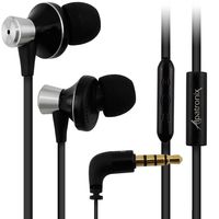Alpatronix EX100 High Performance Noise Isolating Tangle Free Earbuds w/Built-in Mic, 3-Button Volume/Playback Control Compatible for iPhones, iPads, iPods, MacBook & Other iOS Devices - Black