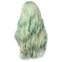 Xiaojmake Women's Green Wig Long Curly Hair Heat Resistant Fiber Wigs Harajuku Lolita Style for Cosplay Halloween Party (Green)
