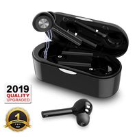 LIUHE Wireless Sports Earbuds Bluetooth 5.0 True Stereo Earbuds,TWS Mini Earphones Dual Built-in Mic Bluetooth Headphones with1000mAh Charging Case for 40 Hours Extended Playtime (Black)