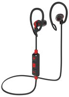 iHome Bluetooth Wireless Water-Resistant Sport Earphones with Mic Remote and Sport Clips Black/Red (iB79BRC)