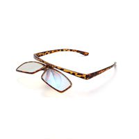 Liansan Flip Up Lens Anti Glare Blue Light PC Computer Reading Glasses for Men and Women Tortoiseshell +350