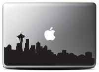 Seattle Skyline - Black (13 inch) Macbook Decal - Laptop Decal