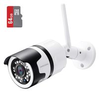 Outdoor Security Camera - HD 1080P Bullet Camera 2.4G IP66 Waterproof Night Vision Home Surveillance IP Camera Two-Way Audio, Motion Detection Alarm/Recording(with 64GB SD Card) (Bright White)