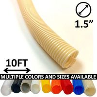 Electriduct 1.5" Split Wire Loom Tubing Polyethylene Flexible Conduit (1.5 Inch ID) - Beige - 10 Feet