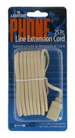 Leviton C2406-25I 25-Foot Flat wire Modular Phone Line Extension Cord, Ivory