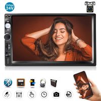 Car Radio Double Din Car Stereo 7" Touch Screen Car Multimedia Player 24V Indash Head Unit Support Bluetooth/USB/TF/FM/AUX/Mirror Link/Rear View Camera Car Audio