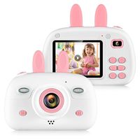 ZEEPIN Kids Video Camera, 8M Front and Rear Lens Rechargeable 1080P FHD Children Digital Cameras with 2.4 Inches LCD Screen Gifts for 4-8 Year Old Girls (16GB Memory Card Included)