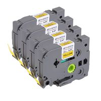 Molshine Compatible Extra Strength Adhesive Laminated Label Tape,Replacement for Brother P-Touch TZeS631 TZe-S631 TZS631 TZ-S631,Black on Yellow,12mm x 8m(1/2 inch x 26.2 feet),4 Pack