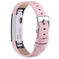 Vancle Compatible with for Fitbit Alta Bands Leather, Adjustable Replacement Accessories Fitbit Alta HR Bands for Women Men (4. Pink)