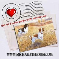 Michael Steddum Brittany Pair Note Card Set