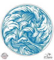 GT Graphics Ocean Wave Beautiful - 3" Vinyl Sticker - for Car Laptop I-Pad Phone Helmet Hard Hat - Waterproof Decal
