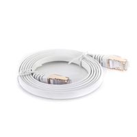 Cat7 White Ethernet Cable 25Ft 1 Pack Double Shielded Flat Cable - High Speed Internet Network Cable Up to 10 Gigabit-Gold Plated Rj45 Connectors (25ft, White)