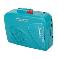 Byron Statics Cassette Player FM Am Radio Walkman Portable Cassette Converter Automatic Stop System Protect Cassette Tape Mic Recorder 2 AA Battery or USB Power Supply Belt Clip with Headphone, Teal