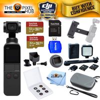 DJI Osmo Pocket Gimbal Camera with 4K Video Extreme Bundle with 64GB MicroSD, LED Light Kit, Filter Kit, Case + More