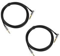 LASMEX 2.5mm to 3.5mm Aux Cable (2-Pack), 3.9ft Stereo Audio Replacement Cord Compatible with Bose Quietcomfort QC35 QC25 SoundLink SoundTrue, Audio-Technica ATH-M50x M40x M30x Headphone and More