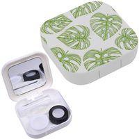 Portable Contact Lens Case Box Travel Kit Mirror + Bottle + Tweezers Container Holder [ Tropical Trendy Exotic ]