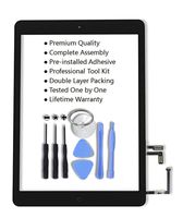 iPad 5 iPad Air 1st Model A1474 A1475 Digitizer Replacement Screen Replacement Glass Replacement Kit - Includes Home Button Camera Holder Pre Installed Adhesive Stickers and Professional Tools (Black)
