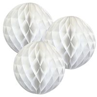 Just Artifacts Tissue Paper Honeycomb Ball (Set of 3, 4inch, White) - Click for More Colors & Sizes!