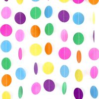 RUBFAC 66ft 5pcs Colorful Party Paper Garland Circle Dots Hanging Decorations for Birthday Party Wedding Decorations (66ft)