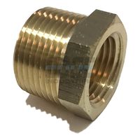 EDGE INDUSTRIAL Brass REDUCING HEX Bushing 3/4" Male NPT X 1/2" Female NPT Fuel / AIR/ Water / Oil/ Gas WOG (Qty 01)