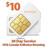 $10 SIM Card for GPS Tracking Pet Senior Kid Child Car Smart Watch Devices Locators - 30 Day Wireless Service - USA Canada & Mexico Roaming