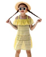 iDrawl Girls Swimming Cover Up, Beach Sundress Swimsuit Cover-up Yellow